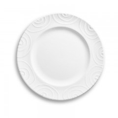 Gmundner Keramik Gmundner Keramik Weissgeflammt Dessertteller / Fruhstucksteller Gourmet d: 22 cm / h: 2,2 cm Керамическая десертная тарелка Gmundner с белым пламенем / тарелка для завтрака для гурманов d: 22 см / высота: 2,2 см