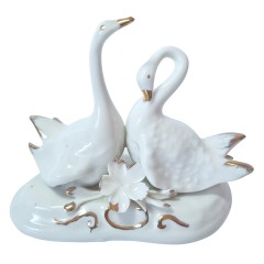 Capodimonte Фарфоровая фигурка &quot;Пара лебедей&quot;,  11смx15см, Италия, 1960-1970гг.