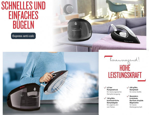 Tefal Tefal Dampfbugelstation EXPRESS Dampfbugelstation,Bugelstation,Dampfbugeleisen,Bugeleisen, 1800,00 ml Wassertank, 1,8L Tank abnehmbar,Bugeleisen Dampf,Bugelstationen mit Dampfstation Паровая гладильная станция Tefal EXPRESS, гладильная станция, пар
