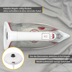 TZS FIRST AUSTRIA TZS FIRST AUSTRIA Dampfbugeleisen Bugeleisen kabellos, mit Basisstation, verstellbare Temperatur, 2400 W, Keramik, Vertikaldampf, Tropfstop, Antikalk, 450 ml Wassertank blau TZS FIRST AUSTRIA паровой утюг, беспроводной утюг, с базовой ст