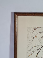 Картина винтажная Kunsthaus Schaller KG / Otriz Alfau &quot;Собор Парижской Богоматери&quot;, под стеклом, 55 x 28 см, Германия, 1960-1970гг.