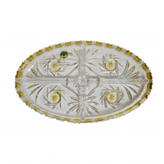 Поднос винтажный Walther Glas / Hochglanz, овальный, стекло, 31 x 19 x 4 см, Германия, 1960-70гг.
