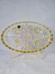 Поднос винтажный Walther Glas / Hochglanz, овальный, стекло, 31 x 19 x 4 см, Германия, 1960-70гг.