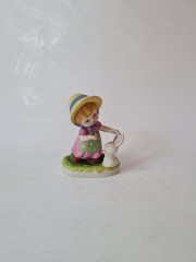 Goebel Статуэтка &quot;Девочка в розовом платье с кроликом&quot;, 11см х 8см, Германия, 1960-70гг.