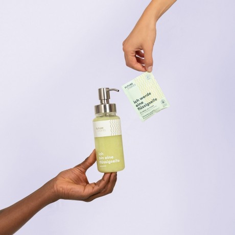 FUTURE STORIES Starterset Flussigseife Pulver Koriander & Limette inkl. Pumpspender Стартовый набор жидкого мыльного порошка с кориандром и лаймом, включая помпу-дозатор