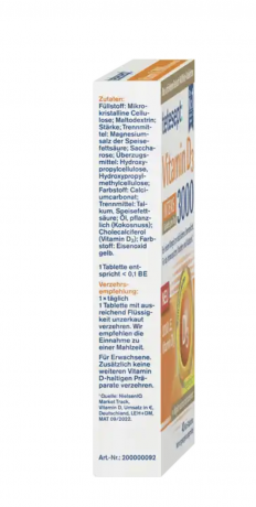 tetesept Vitamin D3 3000 INTENS Mini-Tabletten 40st, Витамин D3 3000 единиц, 40 штук