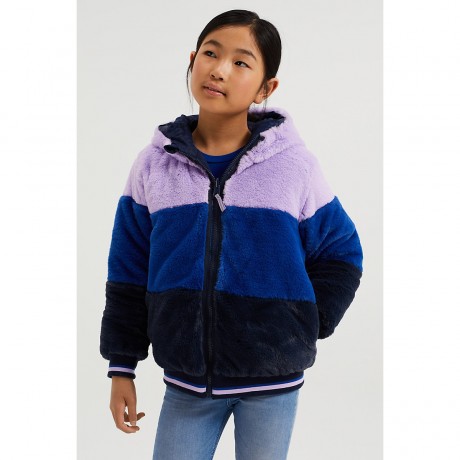 WE Fashion Madchen-Wendejacke mit Kapuze und Kunstfell Blazer fur Madchen Двусторонняя куртка для девочки с капюшоном и блейзер из искусственного меха для девочки