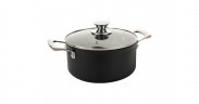 Cerafit Cerafit Plasma Topf O 20cm schwarz/edelstahl, mit Design-Glasdeckel  schwarz/edelstahl Cerafit Plasma Pot O 20см черный/нержавеющая сталь, с дизайнерской стеклянной крышкой