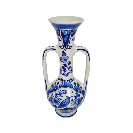 Ваза винтажная Delft Dc. 1795 в форме амфоры, фарфор, 22,5 x 10 см, Нидерланды, 1960-70гг.