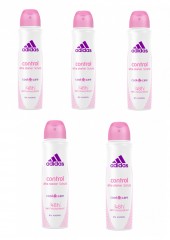 adidas Women Deospray Control, Адидас Дезодорант-спрей Cool &amp; Care Control 48 часов, 150 мл, 5 штук