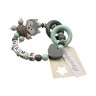 kleinerStorch Greifling mit Name – Madchen  Jungen Beissring personalisiert – Holz Rassel Fuchs  Herz grau mint Игрушка-клатч с именем