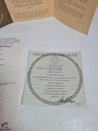 Тарелка декоративная винтажная Limoges "Сретение Господне", №CW 378, в заводской упаковке, сертификат, фарфор, 21 см, Франция, 1960-70гг.