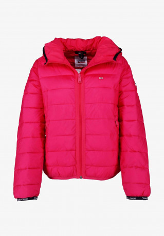 Tommy Hilfiger QUILTED TAPE HOODED Winter jacket neon pink QUILTED TAPE HOODED Куртка зимняя неоновый розовый