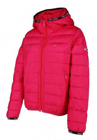 Tommy Hilfiger QUILTED TAPE HOODED Winter jacket neon pink QUILTED TAPE HOODED Куртка зимняя неоновый розовый