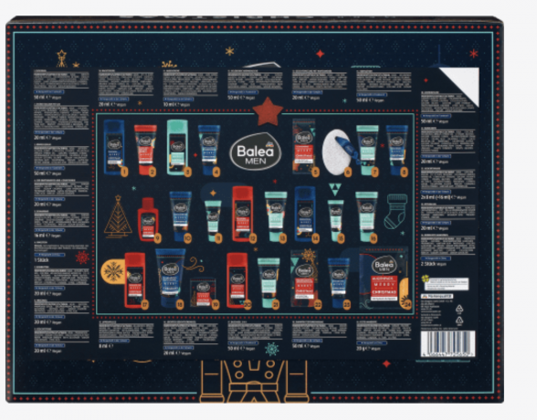 Balea MEN Adventskalender 2024 "Merry Christmas", Адвент-календарь 2024, 24 бьюти сюрприза для мужчин