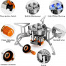 Haiaveng Haiaveng Gaskocher Campingkocher 6800W Gaskocher mit Piezozundung Adapter, Klein Faltbar Camping Gaskocher fur Camping Picknick  Газовая плита Haiaveng, газовая плита для кемпинга, 6800 Вт, с адаптером пьезо-зажигания, небольшая складная газовая 