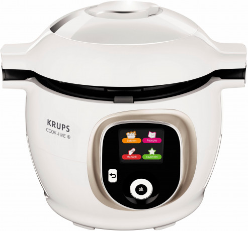 Krups Krups Multikocher CZ7101 Cook4Me +, 1600 W, 6 l Schussel, 6L Kapazitat, digitale Rezepte, Schnellkochtopf, Dampfgaren, Anbraten  Мультиварка Krups CZ7101 Cook4Me+, 1600 Вт, чаша 6 л, емкость 6 л, цифровые рецепты, скороварка, приготовление на пару, 