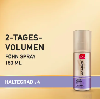 wellaflex  Styling Spray Fohnspray 2-Tages Volumen, 150 ml  Спрей для укладки волос для фена 2-дневный объем, 150 мл