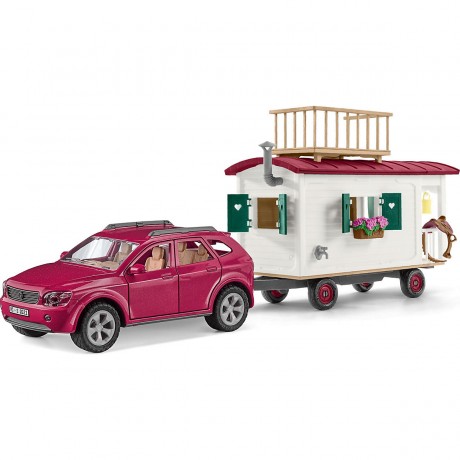 Schleich Schleich Horse Club Bundle: 42593 Wohnwagen fur geheime Club-Treffen + 42370 Mobile Tierarztin mit Hannoveraner Fohlen Комплект Schleich Horse Club: 42593 каравана для секретных встреч клуба + 42370 мобильный ветеринар с ганноверским жеребенком
