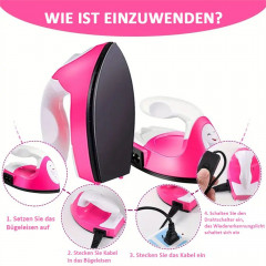 TUABUR TUABUR Dampfbugeleisen Mini-Bugeleisen, Mini-Heisspresse, tragbares kleines Bugeleisen Blau Паровой утюг TUABUR, мини-утюг, мини-горячий пресс, портативный маленький утюг