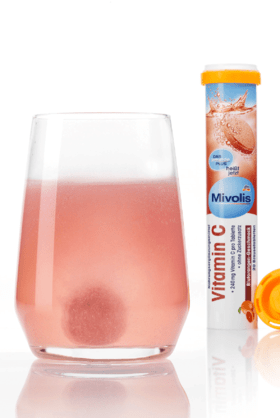 Mivolis Vitamin C Витамин C Шипучие таблетки 240 мг со вкусом апельсина, 20 шт