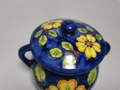French Pot, Французский Керамический винтажный Горшок с желтыми цветами, 12см, 1970-80гг.