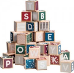 Micki Senses Holzwurfel-Buchstabenbausteine Деревянные кубики для букв Senses