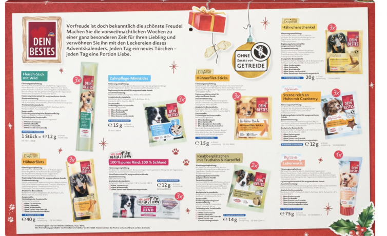Dein Bestes Adventskalender 2024 24 leckere Hundesnacks, Адвент-календарь 2024, 24 вкусных лакомств для собак