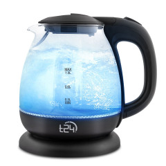 T24 T24 Reise-Wasserkocher T24 GlasWasserkocher mit LED 1100 Watt 1 Liter schwarz, 1 l, 1100 W  Дорожный чайник T24 Стеклянный чайник T24 со светодиодной подсветкой 1100 Вт 1 л черный, 1 л, 1100 Вт