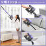 BENICO BENICO Akku-Hand-und Stielstaubsauger Ideal fur Hartboden, Teppiche, Tierhaare, 2200,00 W, beutellos, Kabelloser 6 in 1 Staubsauger 35 Min Laufzeit, LED, Anti-Tangle-Burste  Беспроводной ручной и стержневой пылесос BENICO, идеально подходит для тве