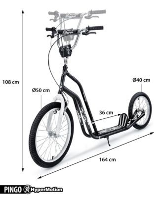 HyperMotion Cityroller Kinderroller mit grossen aufpumpbaren Radern 20 und 16 Городской самокат Детский самокат с большими надувными колесами 20 и 16