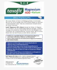 taxofit Magnesium 400 + Kalium Tabletten 30 St,  Биологически активная добавка Magnesium + Kalium, 30 штук