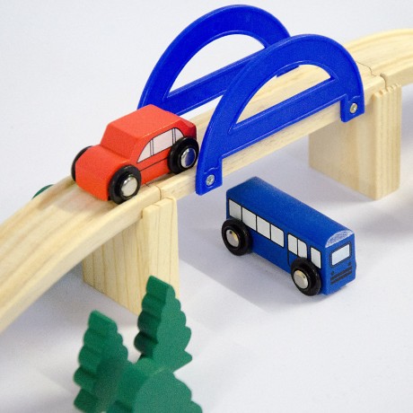 LittleTom Holzeisenbahn 96-teilig HE-125 Деревянный паровозик 96 штук HE-125
