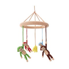 SindiBaba® Baby-Mobile gehakelt mit Rasseln Детский мобиль связанный крючком с погремушками
