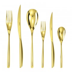 Sambonet Sambonet Bamboo - Edelstahl / PVP Gold Besteckset 36-tlg. Vollheft / Monoblock Sambonet Bamboo - набор столовых приборов из нержавеющей стали/золота из ПВП, 36 предм. Полный буклет/моноблок