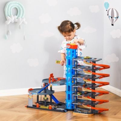 HOMCOM Kinder Parkhaus mit Rennbahn und Zubehor Детская автостоянка с ипподромом и аксессуарами
