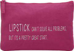 Soapland Schminktasche Женская косметичка mit Schriftzug &quot;Lipstick can't solve all problems...&quot;, pink, 1 шт.