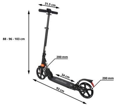 HyperMotion Tretroller fur Erwachsene und Jugendliche Klappbar und Hohenverstellbar Самокаты для взрослых и подростков Складные и регулируемые по высоте
