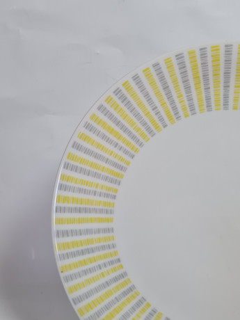 Чайное трио винтажное Bavaria с желто-серым геометричным декором, фарфор, Германия, 1970-80гг.