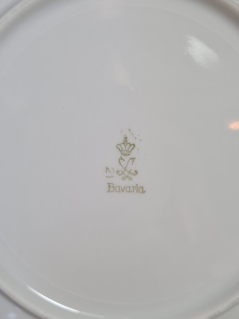 Чайное трио винтажное Bavaria с желто-серым геометричным декором, фарфор, Германия, 1970-80гг.