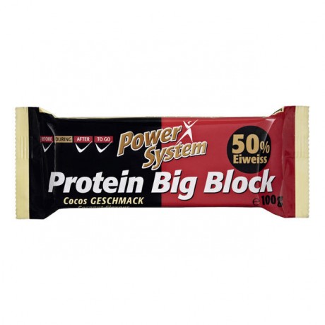 Power System Protein Протеин Big Block EiWeiss Батончик "Cocos Geschmack" 100 г