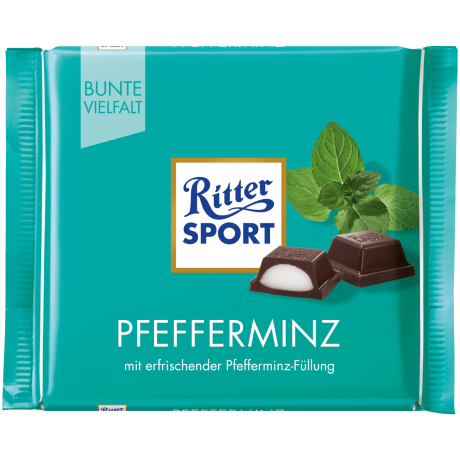Ritter Sport Pfefferminz Горький шоколад с начинкой 100г