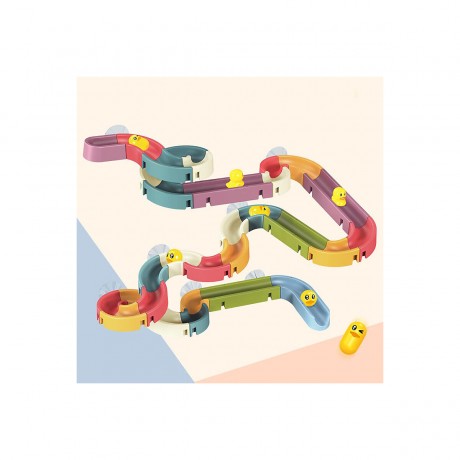 Debuy Kinder Badezimmer Slip Slide DIY Assembling Track Little Yellow Duck Spielzeug Baby Baden Wasser spielen Montiertes Gleis Детская горка для ванной