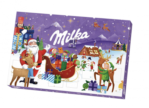 Milka Adventskalender Авдент-календарь 2024, 24 сладких сюрприза, ‎39см x 26см, 200 грамм