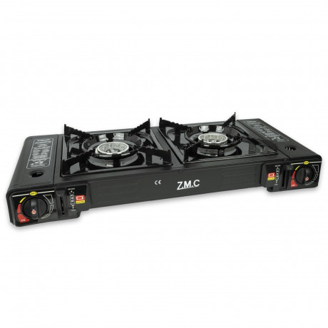 ZMC ZMC Gaskocher Doppel Kartuschenkocher 2 flammig Geeignet fur Camping Outdoor,Wandern, (automatische Piezo-Zundung Warmeleistung: 2,3KW, Automatische Piezo-Zundung), Gaskocher Campingkocher Herd Gasherd Ofen Butan Gas Kochfeld Indoor  Газовая плита ZMC
