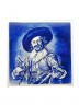Панно винтажное Delft Blue "Веселый пьяница", ручная роспись, керамика, 15 х 15 см, Голландия, 1950-70гг.