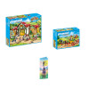 PLAYMOBIL 3er Set: 6926 Grosser Reiterhof + 6932 Pferdekutsche + 70651 Schlusselanhanger Reiterin Набор из 3 предметов: 6926 Большая конная ферма + 6932 Конная повозка + 70651 Брелок для ключей «Всадница»