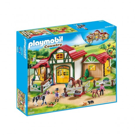 PLAYMOBIL 3er Set: 6926 Grosser Reiterhof + 6932 Pferdekutsche + 70651 Schlusselanhanger Reiterin Набор из 3 предметов: 6926 Большая конная ферма + 6932 Конная повозка + 70651 Брелок для ключей «Всадница»