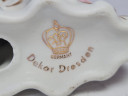 Подсвечник винтажный Dekor Dresden, белый фарфор с декором "Розовая роза" и позолотой, 8 x 7,5 см, Германия, 1960-70гг.