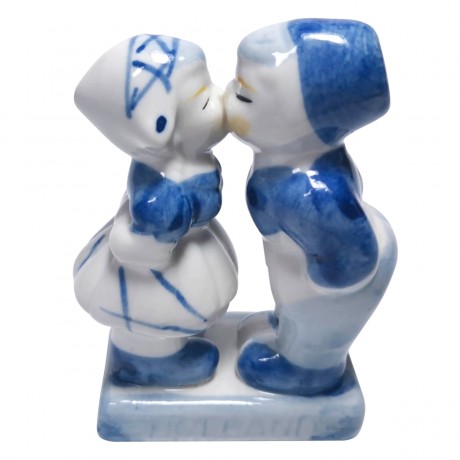 Delft Делфтский фарфор Коллекционная статуэтка "Целующиеся мальчик и девочка", 10см х 6см х 4см